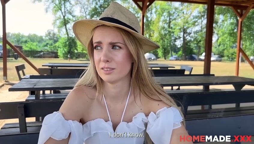 Charming Blonde Adriana's Blind Date Adventure by the River - A Must-See!