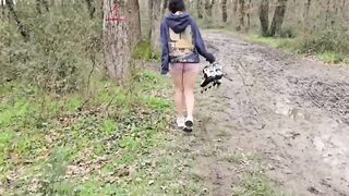 Curious Neighbor Takes Adventure in the Woods: A Wild Outdoor Encounter!