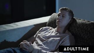 Movie Night Takes a Steamy Turn: Aiden Ashley & Charlotte Sins Share an Unforgettable Threesome Experience!