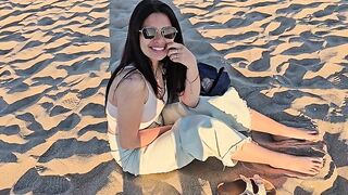 A Spontaneous Encounter: Beachside Fun with a Mysterious Stranger!