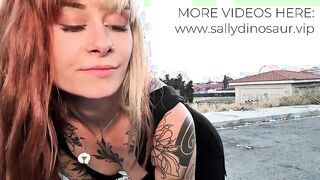 Sally Dinosaur's Public Outdoor Deepthroat Experience with Ahegao Facial Finish