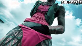 Anuskatzz and Lily Lu's Outdoor Passionate Encounter with Cumshot on the Mountain