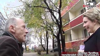 Tall German Milf Approached by Grandpa for Rough Street Encounter