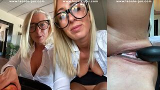 LeoniePur's Intense Orgasm Escalation During Lunch Break with Dildo Play