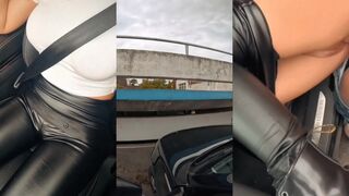 Fitcouplex gets dicked down in the car on the way to a family dinner.