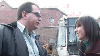 German Casting Adventure with a Hot Brunette in Public Reality Scene