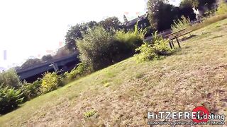 Mia Bitch's Hot Outdoor Sex with a Curvy German Milf in Public