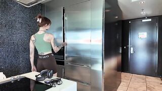 Sally Dinosaur's Solo Shower Session: Fingering and Lathering Up After the Gym