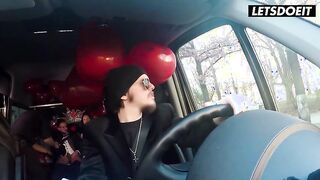 German Babe Enjoys Valentine's Day Bus Adventure with Hardcore Action