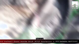 REAL COUPLE + FRIEND!! Public orgasm with Lullu Gun - StevenShameDating