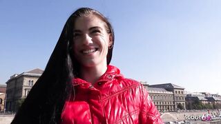 GERMAN SCOUT - Skinny Tall Teen Lana Lenani with long legs and Hair at Casting Fuck