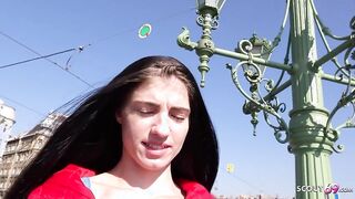 GERMAN SCOUT - Skinny Tall Teen Lana Lenani with long legs and Hair at Casting Fuck