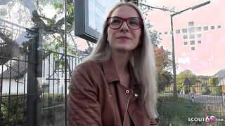 GERMAN SCOUT - Fit blonde Glasses Girl Vivi Vallentine Pickup and talk to Casting Fuck