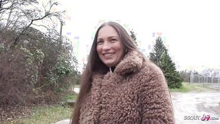 GERMAN SCOUT - Anal Casting Sex for Freckled Big Butt and Boobs Maid Cora Love