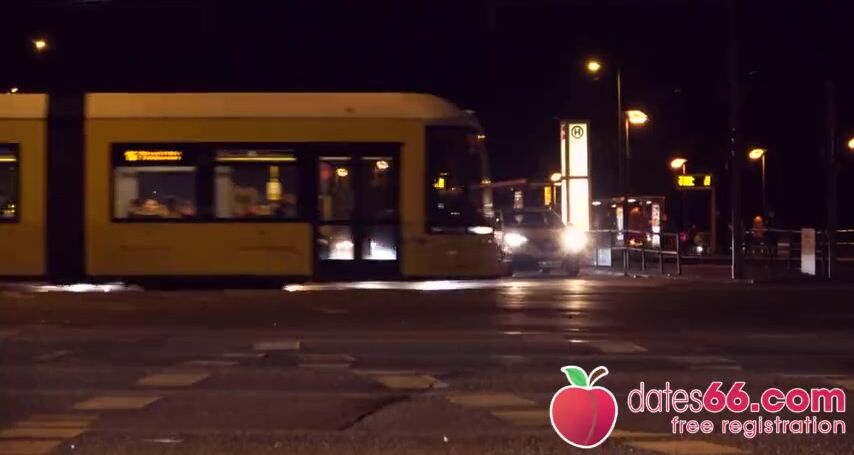 Awesome PUBLIC FUCK with Kessie Shy behind Berlin billboard! Dates66