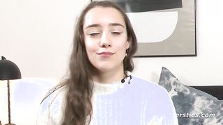 Adorable Medea masturbates with a huge