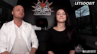 Katy Rose Gets Pounded by a Bald Stud in a Bus - Hardcore Outdoor Action