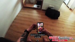Sidney Dark's POV Encounter: MILF Hunter Fucks Mature Goth in His Apartment!