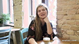 Ersties: Danish Babe Toys Her Hairy Pussy With a Glass Dildo