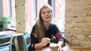 Ersties: Danish Babe Toys Her Hairy Pussy With a Glass Dildo