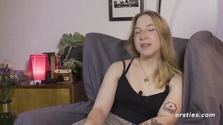 Ersties: Passionate German blonde masturbates on cam