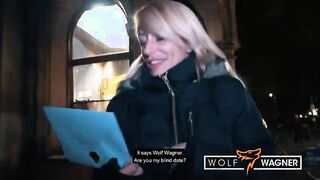 Sandy’s Blind Date cums on her fake tits! WOLF WAGNER wolfwagner.love