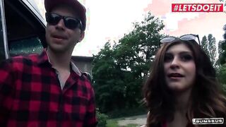 BumsBus - July Johnson Busty German Teen Paid For Hardcore Interracial Car Sex - LETSDOEIT