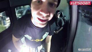 BUMSBUS - SKINNY BRUNETTE COCO KISS FUCKS BBC IN THE CAR FOR MONEY - LETSDOEIT
