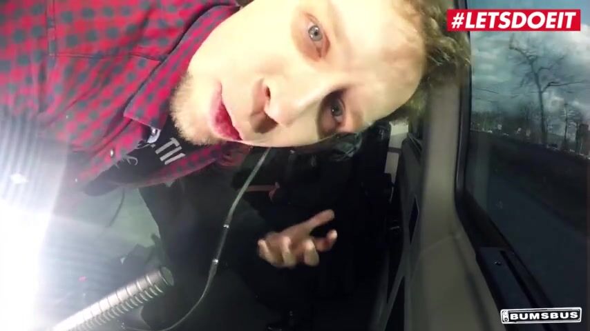 BUMSBUS - HUGE TITS BRUNETTE FUCKS STRANGER IN THE CAR FOR EXTRA CASH - LETSDOEIT