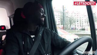 BUMSBUS - BIG NATURAL TITS BABE SCARLETT ROSE PICKED UP FOR HOT INTERRACIAL SEX - LETSDOEIT