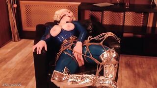 Sexy Latex Fetish Hot Blonde MILF in bondage escape video free bdsm clip