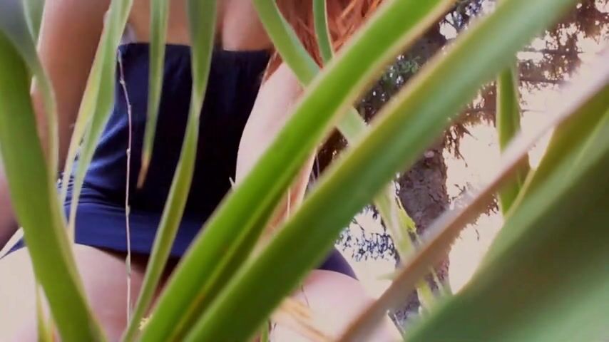 A beautiful giantess makes you her big feet in the garden her all the time!