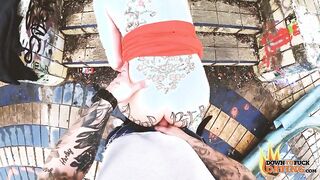 PublicSexDate - HUGE FAKE TITS TATTOOED MILF JULIA EXCLUSIV FUCKS HER DATE IN PUBLIC