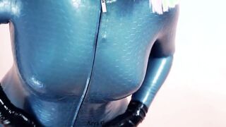 Sexy MILF with big natural ass teasing in latex catsuit rubber fetish free porn video