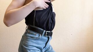 Hot ass was spanked with a belt