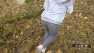 AlexBonnieX Enjoys a Wild Ride in the Forest - POV Creampie Adventure