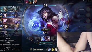 Gamer Girl Enjoys Solo Pleasure While Playing League of Legends