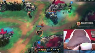 Inflatable Butt Plug Challenge with a Gamer Girl Playing League of Legends