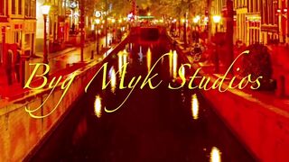 Alluring Amsterdam Granny Angel Struts in Clear Heels and Fishnets