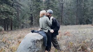 Passionate Outdoor Encounter: Tattooed Beauty and Partner Explore Wilderness Desires