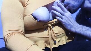 9 Minutes of Pure Pleasure: Enjoying My Big Natural Tits While Breastfeeding - hot russian milf gets orgasm from masturbating her pussy during blowjob