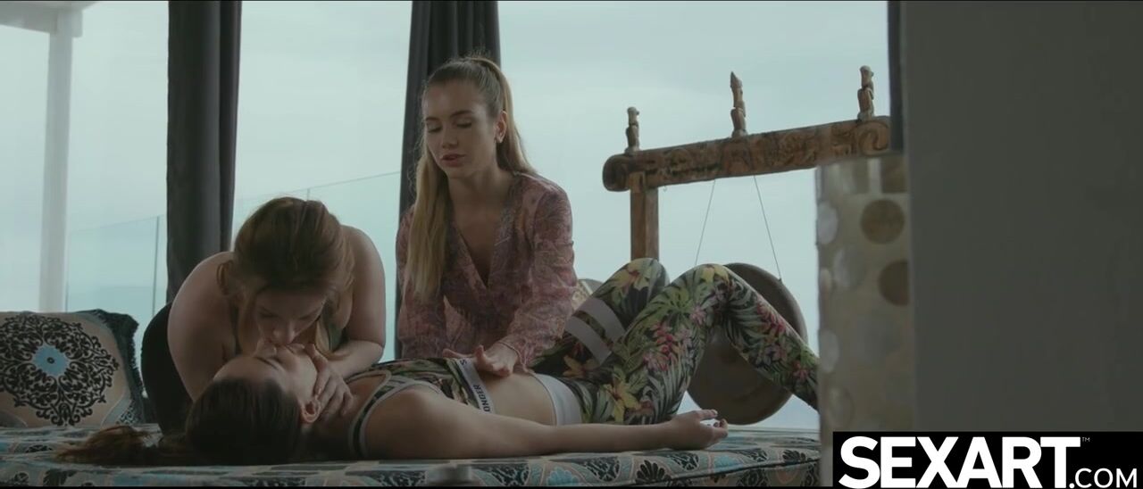 Sensual Yoga Session Sparks an Unforgettable Lesbian Threesome with Marie Berger, Mary Rock, and Sata Jones!