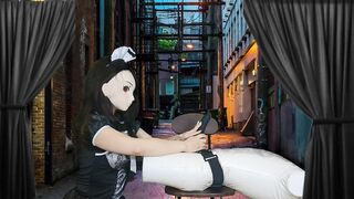 HENTAI Aibu。路地裏。メイド。電動マッサージ機でオナニー。