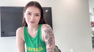 Jade Harper & Stepbro get down and dirty in First Day America with a big cock