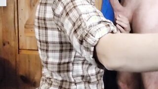 Watch this college girl beg for more as she takes a cumshot on her tongue