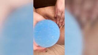 This MILF with a perfect ass is a pro at dildo play and wants to try again