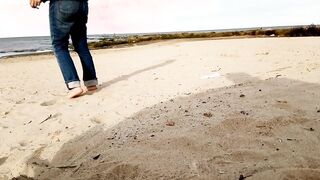 Unexpected Beach Adventure with a Busty Brunette and Her Big-Ass Surprise