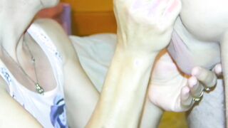Intimate Moment: Wife's Sensual Touch Leads to Passionate Climax