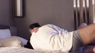 大学の男性とラインしていたお仕置きに、バックで容赦なく突きまくり