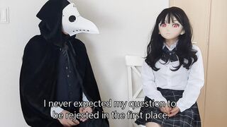HENTAI Aibu。廃墟。セクシーな衣装。自分の指でオナニー。